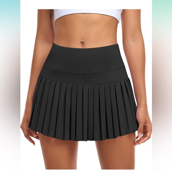 NWT*  Womens Pleated Athletic Skirt with Shorts, High Waisted, with Pockets - Picture 4 of 5